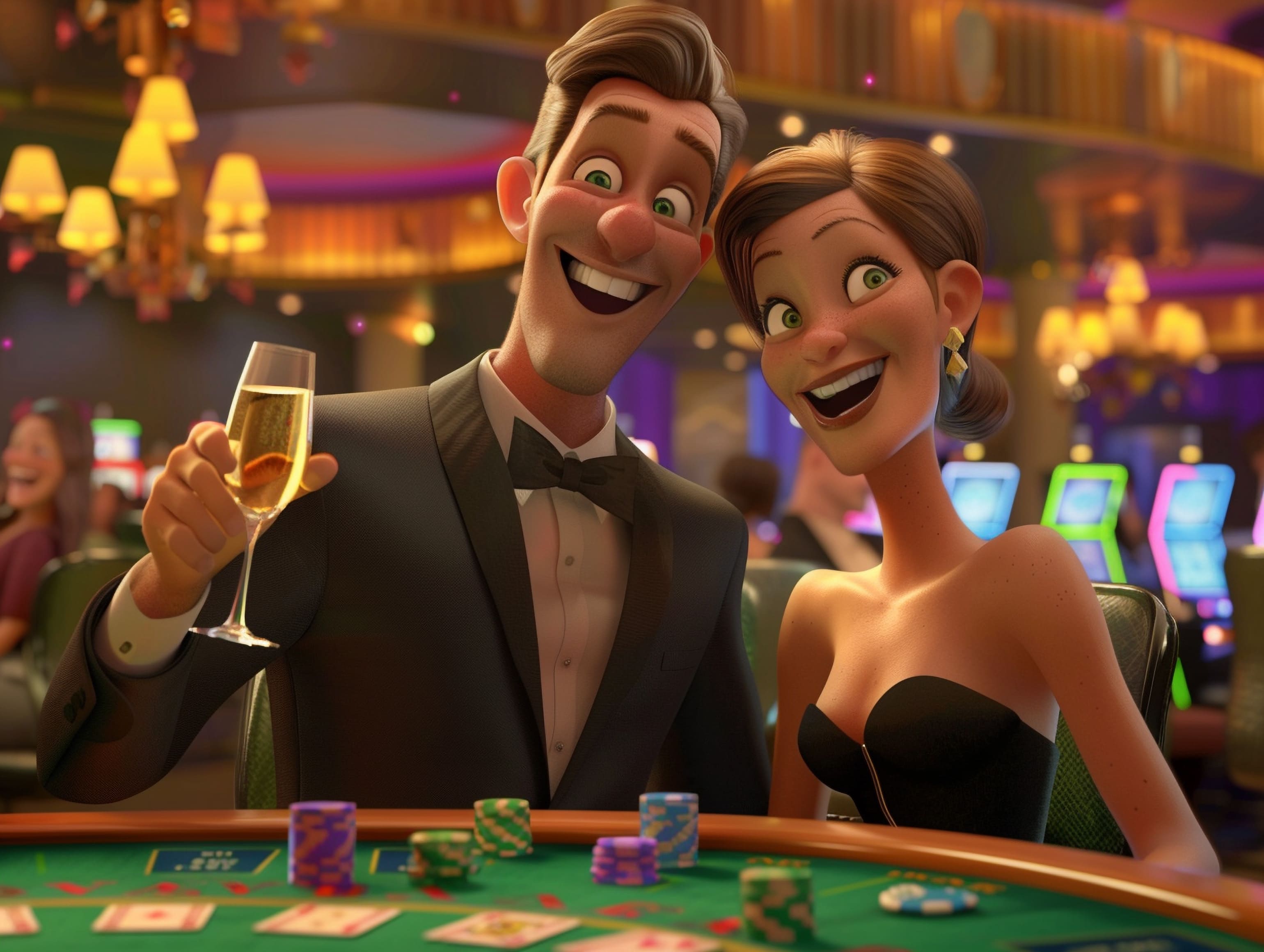Player enjoying a social reel-based game